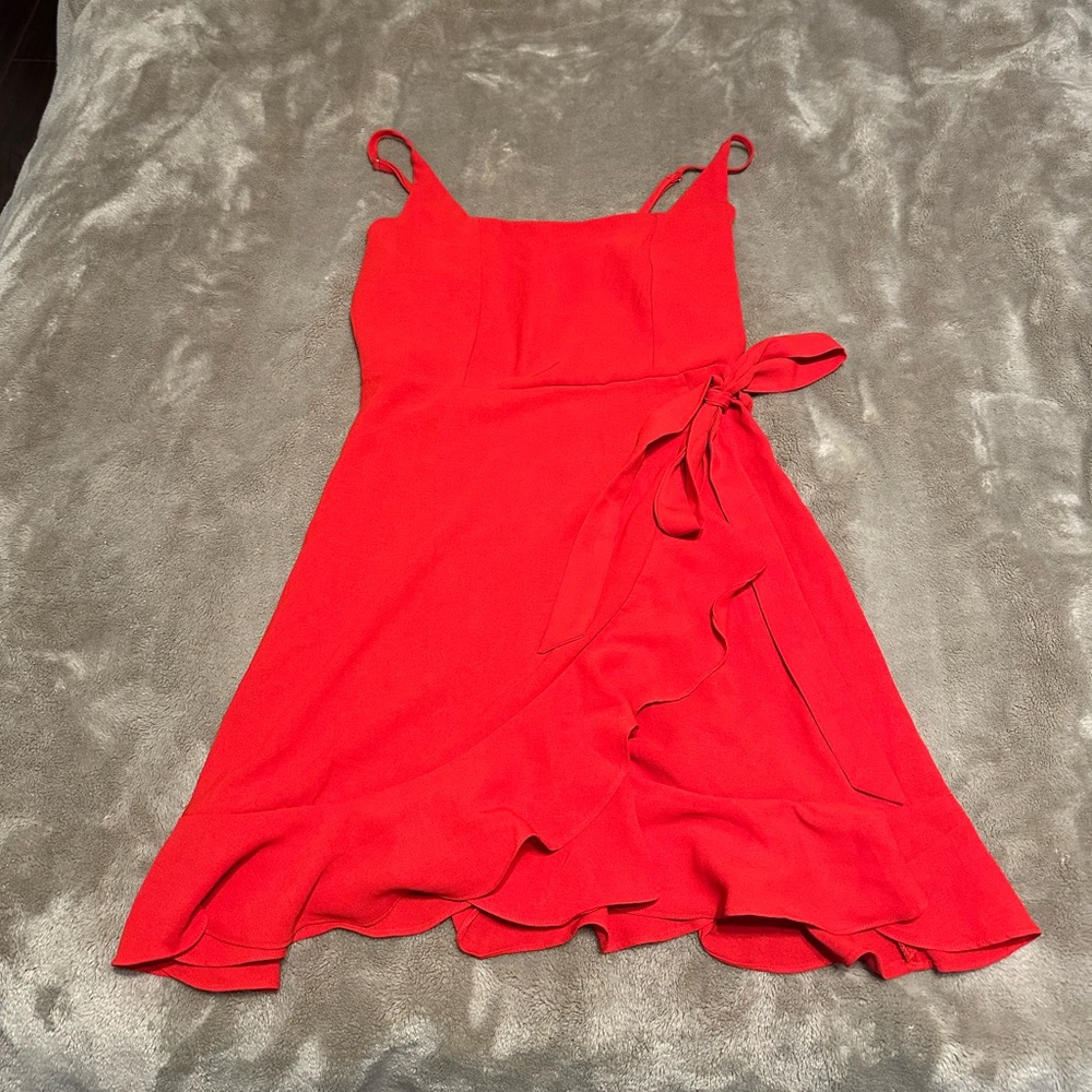 Chic Red Ruffle Mini Dress